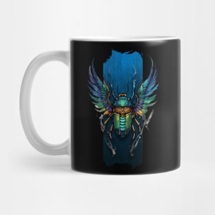 Flight of Renewal: Winged Scarab Symphony Mug